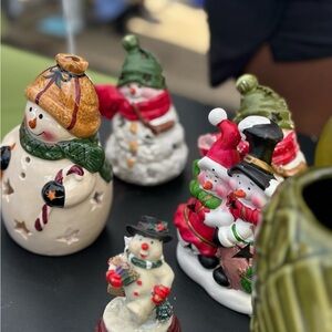 Festive Snowman Figurine Set